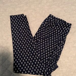 Lularoe navy sailor leggings Size TC2